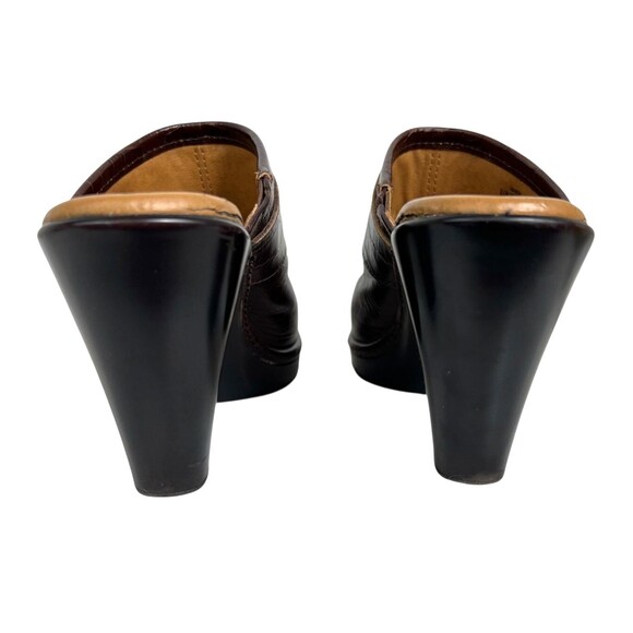 Sofft Platform Mules Clogs w Buckle Size 8.5 Dark Brown Raisin Leather Y2K - Picture 6 of 14